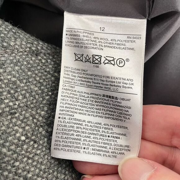 Banana Republic Wool H*cking Jacket Grey Tweed Blazer $170 12 - Picture 11 of 12